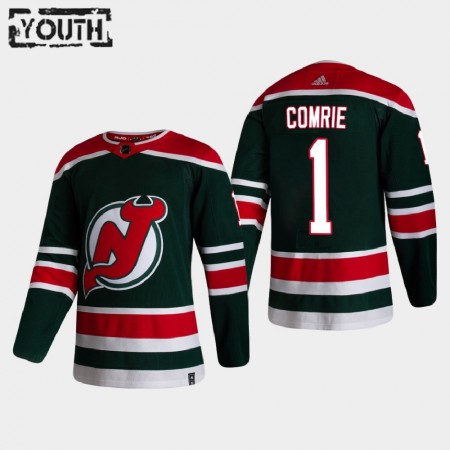 Camisola New Jersey Devils Eric Comrie 1 2020-21 Reverse Retro Authentic - Criança